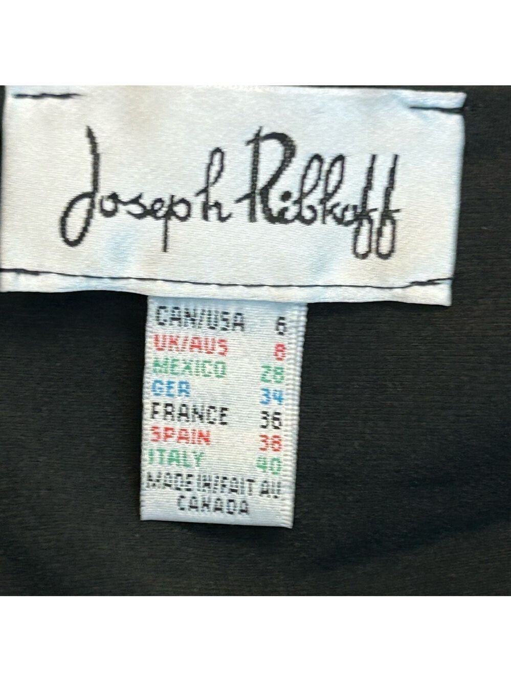 Joseph Ribkoff black ruffle faux fur trim duster cardigan Sz 6 open front - Picture 10 of 14